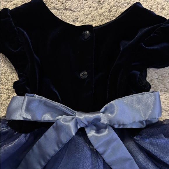 Jona Michelle Black and Blue Dress with Bow Kids Size 3 - Picture 4 of 5